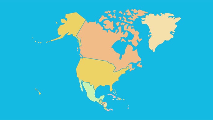 Countries of North America - Map Quiz Game