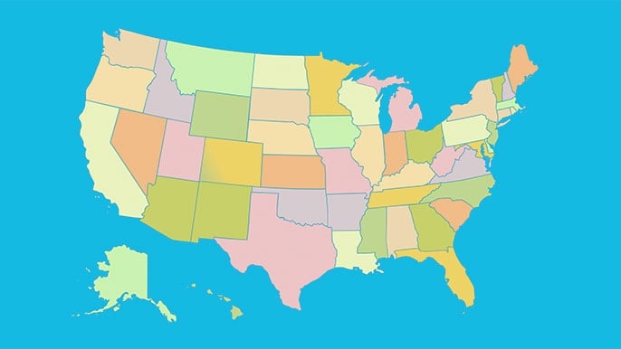 U S 50 States Map Quiz Game